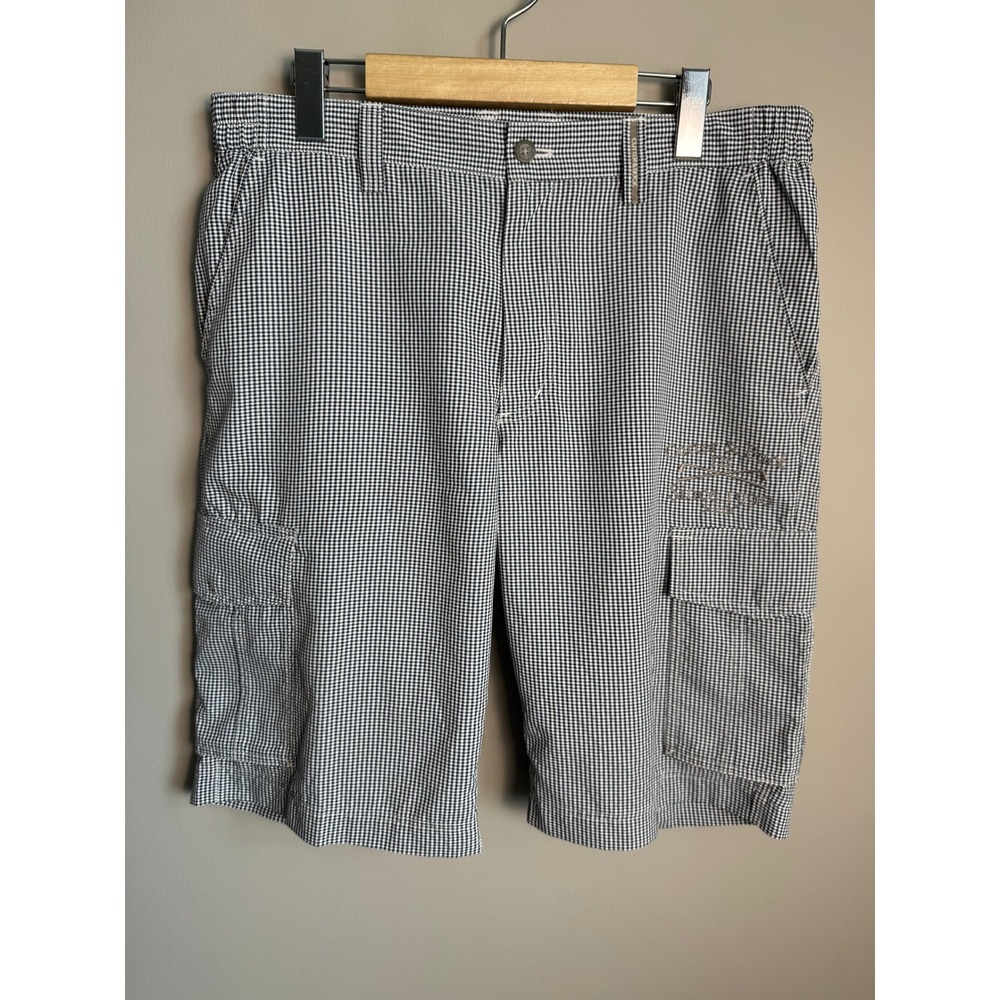 Cutter & Buck Gingham Plaid Cargo Shorts Prep Golf Gorpcore Large Country Club